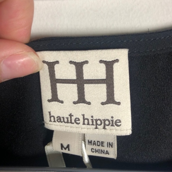 Haute Hippie Bessie Cutout Sleeve Black Dress NWT - Picture 4 of 5